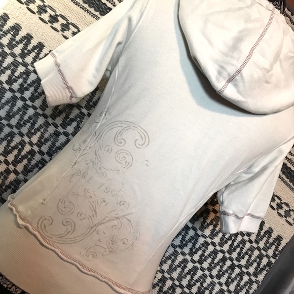 Vintage 1990’s Element Short Sleeve Zip Up Hoodie Sweatshirt w/ appliqué S - M - Picture 4 of 13